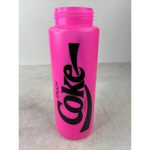 Vintage Coca-Cola Sports Water Bottle Hot Pink Black Writing USA No Lid No Straw